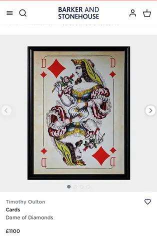Framed Dame of Diamonds Playing Card Artwork