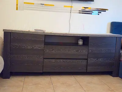 Solid Wood Sideboard / TV Console - Dark Finish