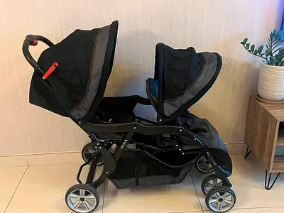 Double Tandem Stroller for Two Kids - Good Condition