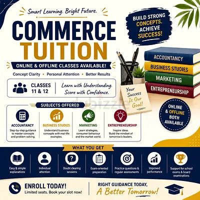 Online and Offline tution for commerce subjects