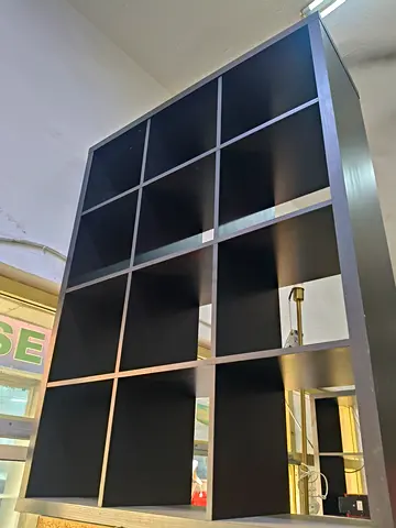IKEA KALLAX-style 12-cube shelving unit - /black, good condition