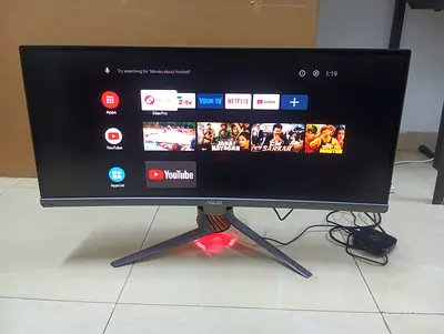 The ASUS ROG Swift PG348Q is a 34-inch curved ultrawide gaming monitor featuring a 3440x1440 QHD res