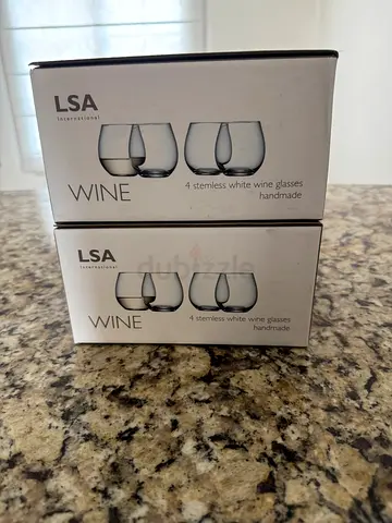 Set of LSA Wine Glasses (4 stemless glasses per box) - New in boxes
