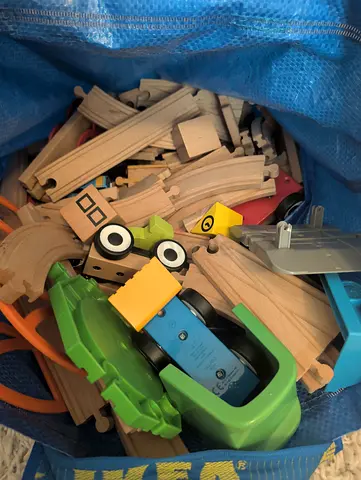 Wooden Train Track & Cars Set