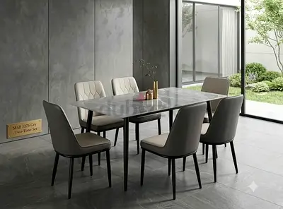 Brand new Top marble dinning Table with 6 Chairs Available