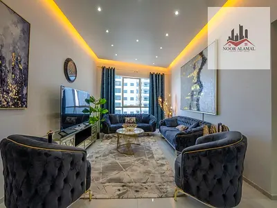Sharjah, Al Khan, Al Shati Tower 1: Apartment featuring two bedrooms, a living room, a kitchen, thr