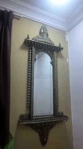 Antique Ornate Wall Mirror with Carved Frame
