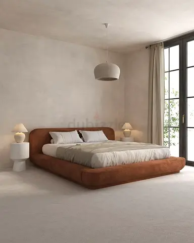 Modern Low Profile Suede Bed Frame