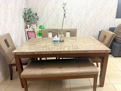 Marble top 6 seater dining table for sale