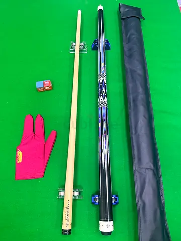Diamond branded 2-Piece Billiard Cue Stick Set with leather Cover, Chalk and Glove 13mm 21oz