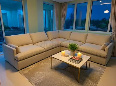 Home Center feather filled Sofa Beige