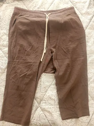Original Rick Owens Mainline Drop-Crotch Drawstring Trousers – Raisin / Brown 100% New Wool (Size IT