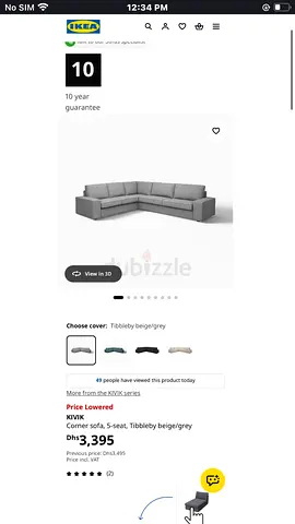 IKEA KIVIK corner 5-seat sofa