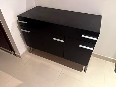 Compact Black Sideboard / Storage Cabinet - Good Condition