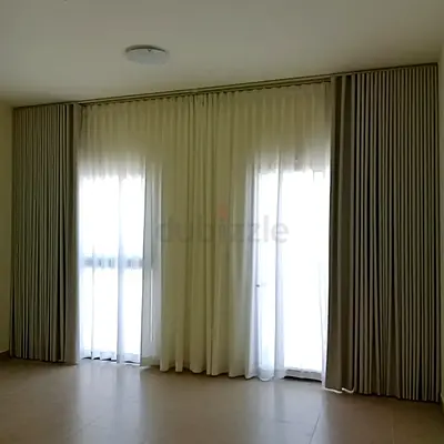 Full-length Light-blocking Curtains with Sheer Liners — Pair, Neutral Beige