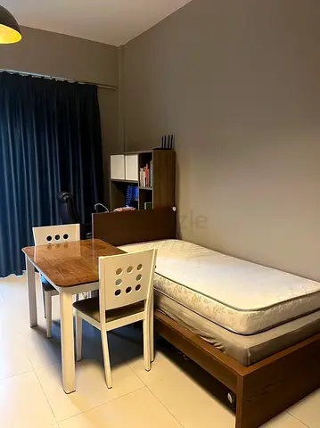Single bed with mattress, study desk and chairs - good condition