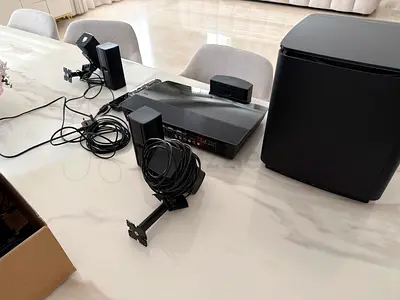Home theater receiver with speakers and bose - used, good condition