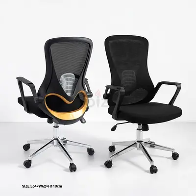 Black Mesh Ergonomic Office Chair with Lumbar Support