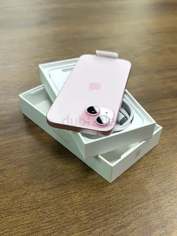 Pink iPhone 15 (like new) with box and charger cable
