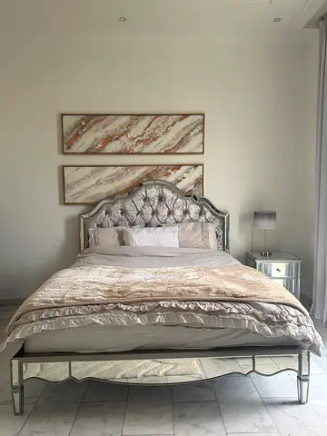 Full Bedroom Set - Free Mattress (bed, mattress, nightstand, dresser table + mirror)