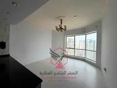 Free AC, gym & pool with panoramic view. Largest 1BR in Al Majaz 3, master room, spacious, large kit