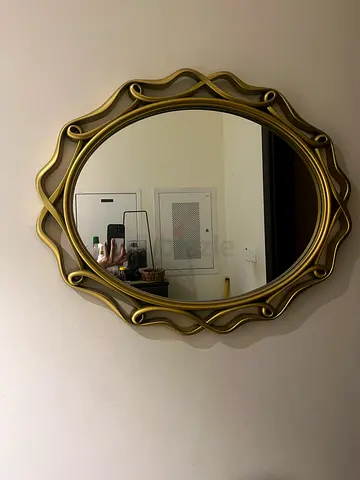 Vintage Mirror Wall, Large Oval Antique Wall Mirror, for Vanity, Bedroom, Bathroom, 24''x31''(Gold)