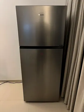 Hisense Double Door Top Mount Refrigerator RT488N4ASU Silver 375L