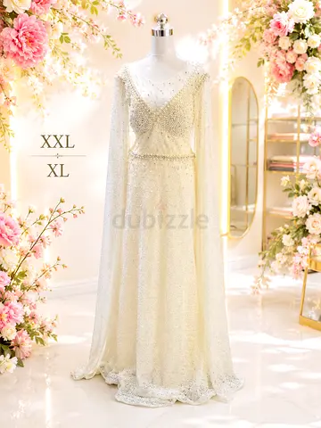 Embellished Ivory Wedding Gown - Size XL/XXL