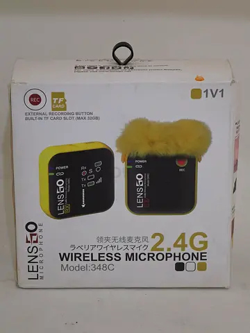 Lensgo 348C, a 2.4G compact wireless lavalier microphone system.
