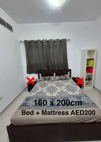 IKEA SONGESAND Bed Frame with Mattress 160x200cm - AED 200