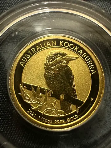 2021 Australia Kookaburra 1/10oz .9999 Premium Gold