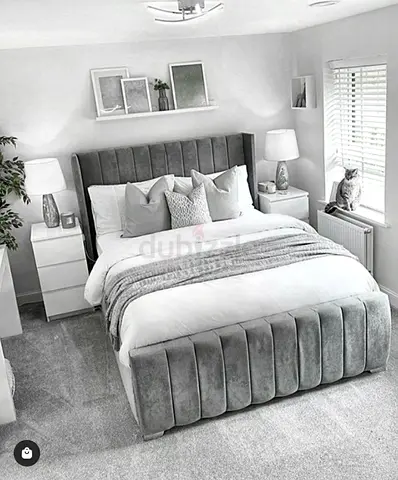 King size upholstered bed frame with velvet headboard Direct factory price