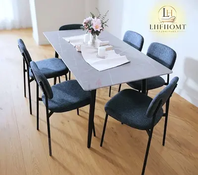 Brand new Top marble dinning Table with 6 Chairs Available