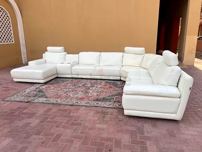 Marina home White leather U Shape sofa