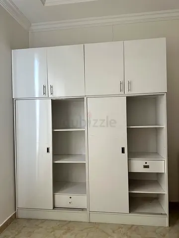 White Multi-Compartment Storage Cabinet / Wardrobe - Good Condition