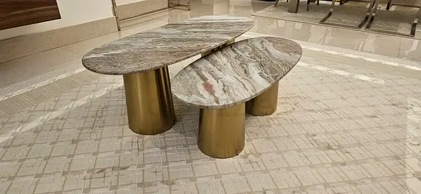 3-piece Marble-top coffee tables