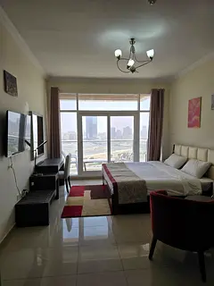 Furnished Studio @3850 | 12 Chqs | near Miracle Gdn | Balcony I Car Park