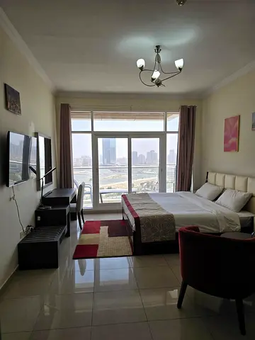 Furnished Studio @3850 | 12 Chqs | near Miracle Gdn | Balcony I Car Park