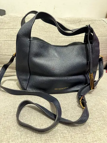 Smaak Amsterdam Genuine leather navy crossbody shoulder bag -