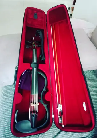 Electric Violin with Case and Bows - Good Condition