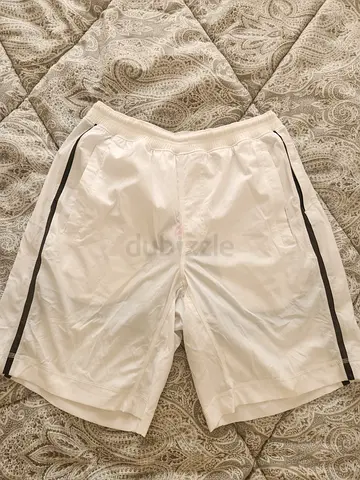 Original Lululemon Men’s Athletic Shorts – White / Dark Stripe (Size M)