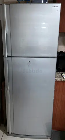 Top freezer refrigerator - 2-door, silver, used