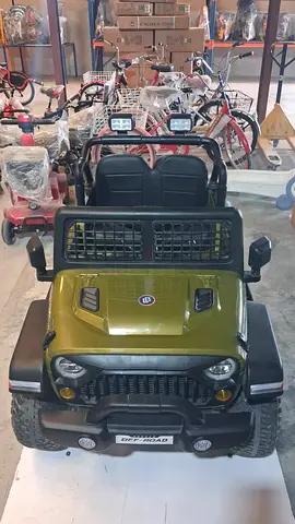 Kids Electric Off-Road Ride-On Jeep - 2-Seater, Green