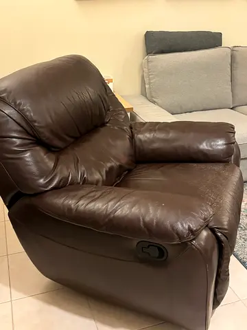 Brown Leather Recliner Armchair - Good Condition