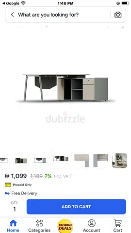 Modern L shape office table with drawer