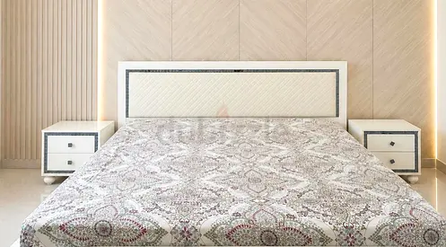 Nice Bed with mattress with side table