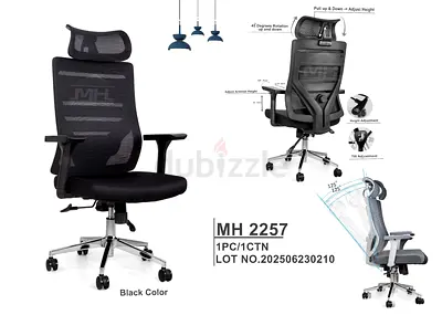 Ergonomic Mesh Office Chair with Headrest - Black