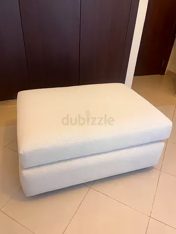 White Upholstered Ottoman / Footstool - almost new Condition