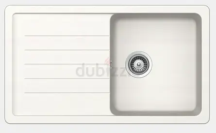 Elite Granite Kitchen Sink – Single Bowl, White, Brand New (Never Used) – ADL-8650GA