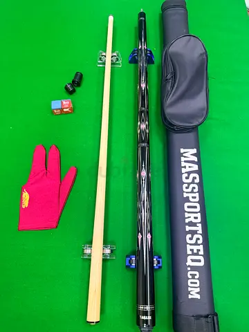 Massportseq 2 piece Cue Stick Set with Case, Gloves and Accessories 13mm 19oz